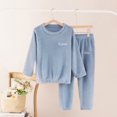 thumbnail image 2 of Hessimy Toddler Girl Clothes-Cartoon Graphic Print Thermal Hoodie-Little Girls Fall And Winter Outfit Crew Neck Top Sweatshirt Baby Girl Winter Clothes (Blue,5-6 Years), 2 of 3