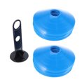 thumbnail image 1 of MasteelfCA 26pcs Football Training Sign Dish Plate Cone Marker Tray Football Training Tray (25pcs Blue Marker Tray, 1pc Black Rack), 1 of 7