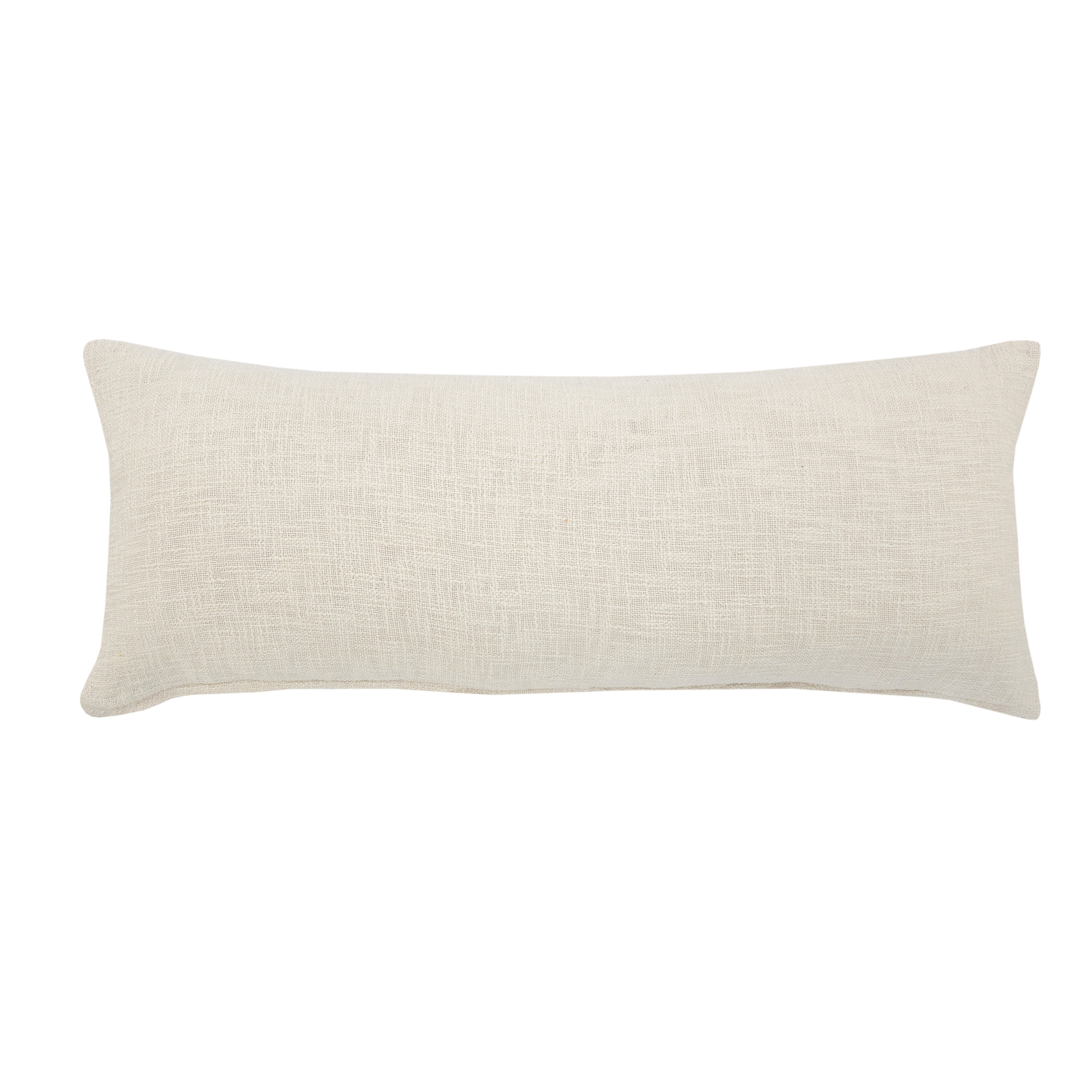 Ox Bay Sindy 14" x 36" Cream Striped Shag Cotton Adult Decorative Throw Pillow Cover
