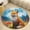 Flannel, variant on Cute Fox Sleeping on Clouds Round Area Rugs for Bedroom Living Room, 4FT Soft Comfy Indoor Circle Carpets, Floor Mat