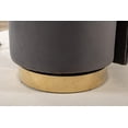 thumbnail image 5 of Velvet Swivel Accent Barrel Chair with Curved Tufted Back, Upholstered Vanity Stool with Gold Metal Base, Leisure Reading Chair with Throw Pillow for Bedroom Hotel Office, 25.2'', Gray, 5 of 7
