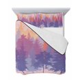 thumbnail image 7 of Quilts Full Size Bedding Set, Forest Silhouette Lightweight Quilted Comforter, Retro Abstract Watercolor Forest Trees Pink Soft Bedspread Coverlet with Pillow Covers for All Season, 78" x 90", 7 of 7