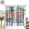 thumbnail image 4 of Fitness Curtains, Fitness Health Exercise Retro Active Lifestyle Pattern Window Treatments, Rod Pocket Thermal Insulated Drapes 2 Panels Set for Bedroom Living Room Gym, 55" W X 39" L, 4 of 8