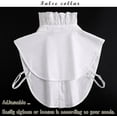 thumbnail image 5 of LoudSung Fake Collar Detachable Half Shirt Blouse Ruffled Dickey Standing Cotton Faux False Collar Elegant Design for Women Girls, 5 of 7