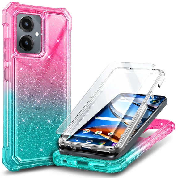 NGB SUPREMACY For Cricket Icon - 2026 / AT&T Propel 3 5G Phone Case Tempered Glass Screen Protector Full-Body Protective Shockproof Bumper Cricket Icon 2026 / ATT Propel 3 Case Cover