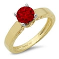 thumbnail image 2 of 1.06 ct Round Cut Natural Garnet Solitaire Engagement Ring for Women in 18K Yellow/White Gold, 2 of 2