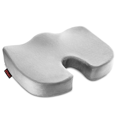 GHP Gray U-Shaped Cut Back Pain Relief Home Office Cair Memory Foam Seat (Best Way To Cut Foam For Cushions)