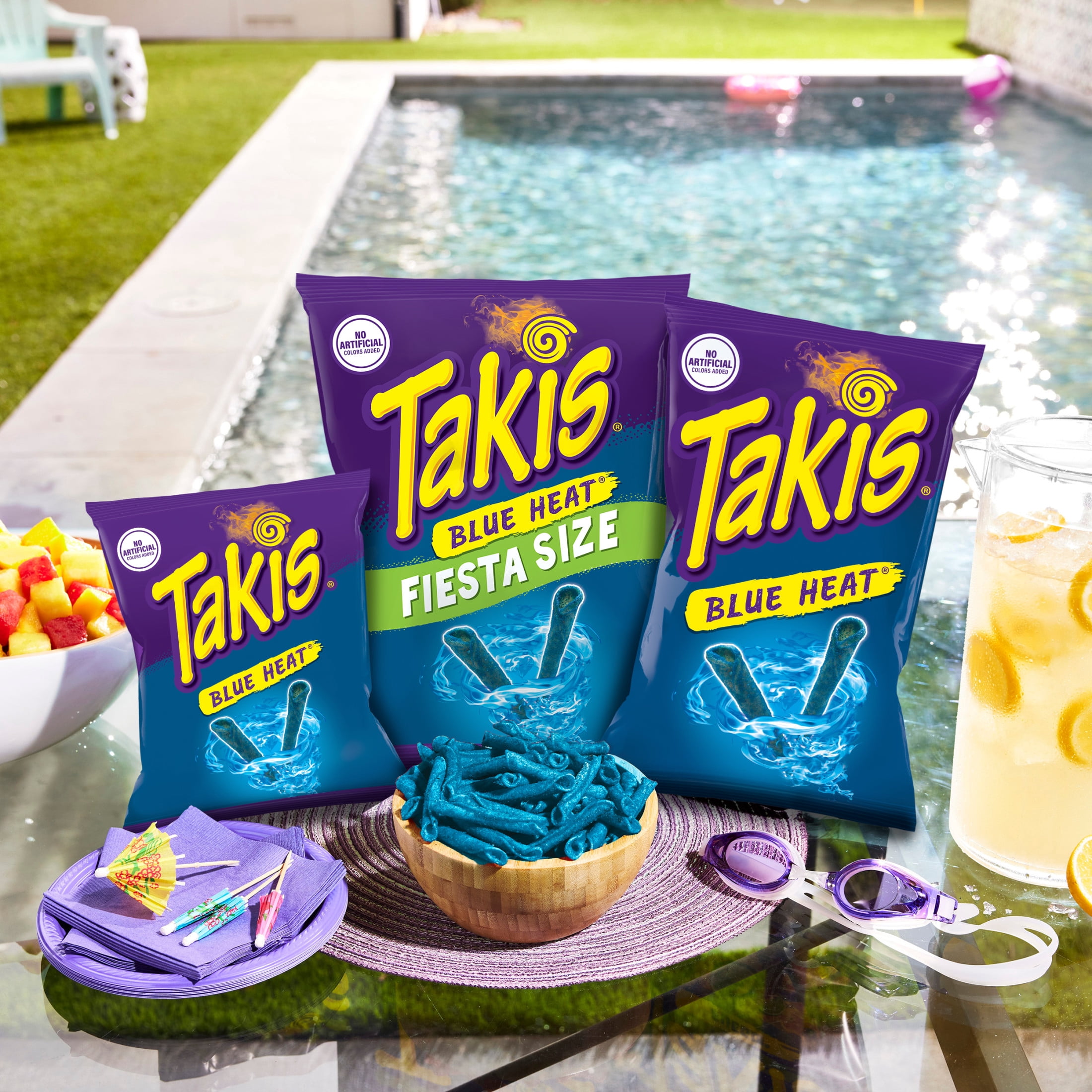 Takis Blue Heat 3.25 oz Snack Size Bag, Hot Chili Pepper Rolled Tortilla Chips