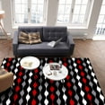 thumbnail image 4 of Stripe Area Rug 4'x6' Red Grey Black and White Geometric Striped Washable Area Rugs Non Shedding Floor Carpet Rubber Backing Non-Slip Indoor Mats for Living Room Bedroom Kitchen, 4 of 8