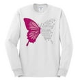 thumbnail image 2 of Wild Bobby Being Strong Is The Only Option We Have Butterfly Breast Cancer Awareness Men Long Sleeve Shirt, White, Small, 2 of 6