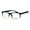 Black Clear, variant on Mens 52mm TR90 Plastic Rectangle Wood Grain Arm Horn Rim Optical Frame Shiny Black