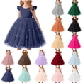 thumbnail image 2 of Gufahion Summer Sundresses for Girls Dresses Sizes 5-9years Fashionable Girls' Solid Color Mesh Puffy Dress Performance Formal, Red, Gifts for Sisters, 2 of 6
