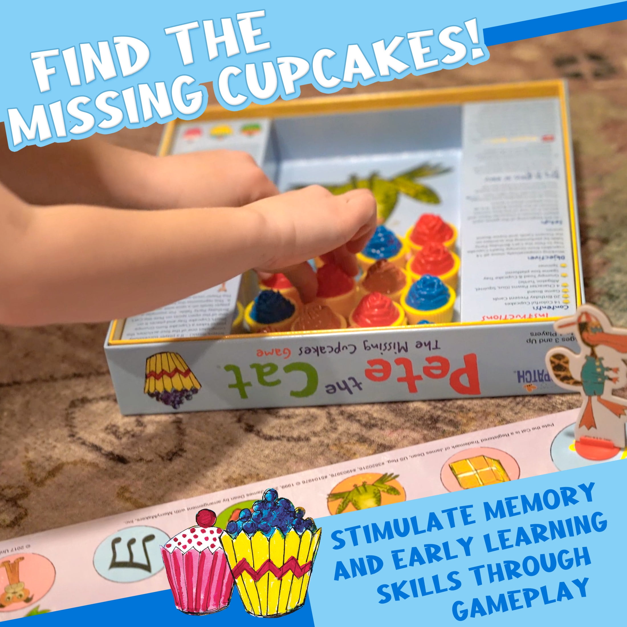 Briarpatch | Pete the Cat The Missing Cupcakes Game, Fans of Pete the Cat Books, Preschool Early Learning Game, For Ages 3+
