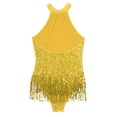 thumbnail image 6 of CHICTRY Womens Sparkling Sequins Fringed Dancewear Cross Back Latin Jazz Samba Dance Leotard, 6 of 7