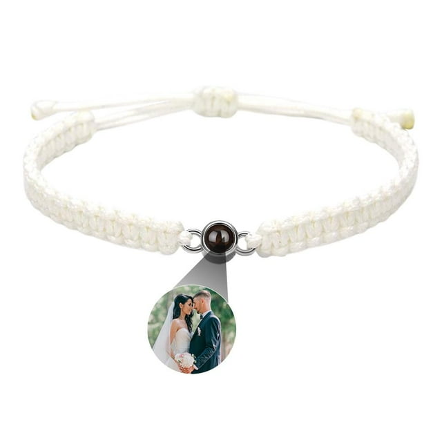 Customized Bracelets with Picture Inside,Custom Photo Projection Bracelet Adjustable,Picture Bracelet Personalized Photo, Anniversary Memorial Gifts for Christmas
