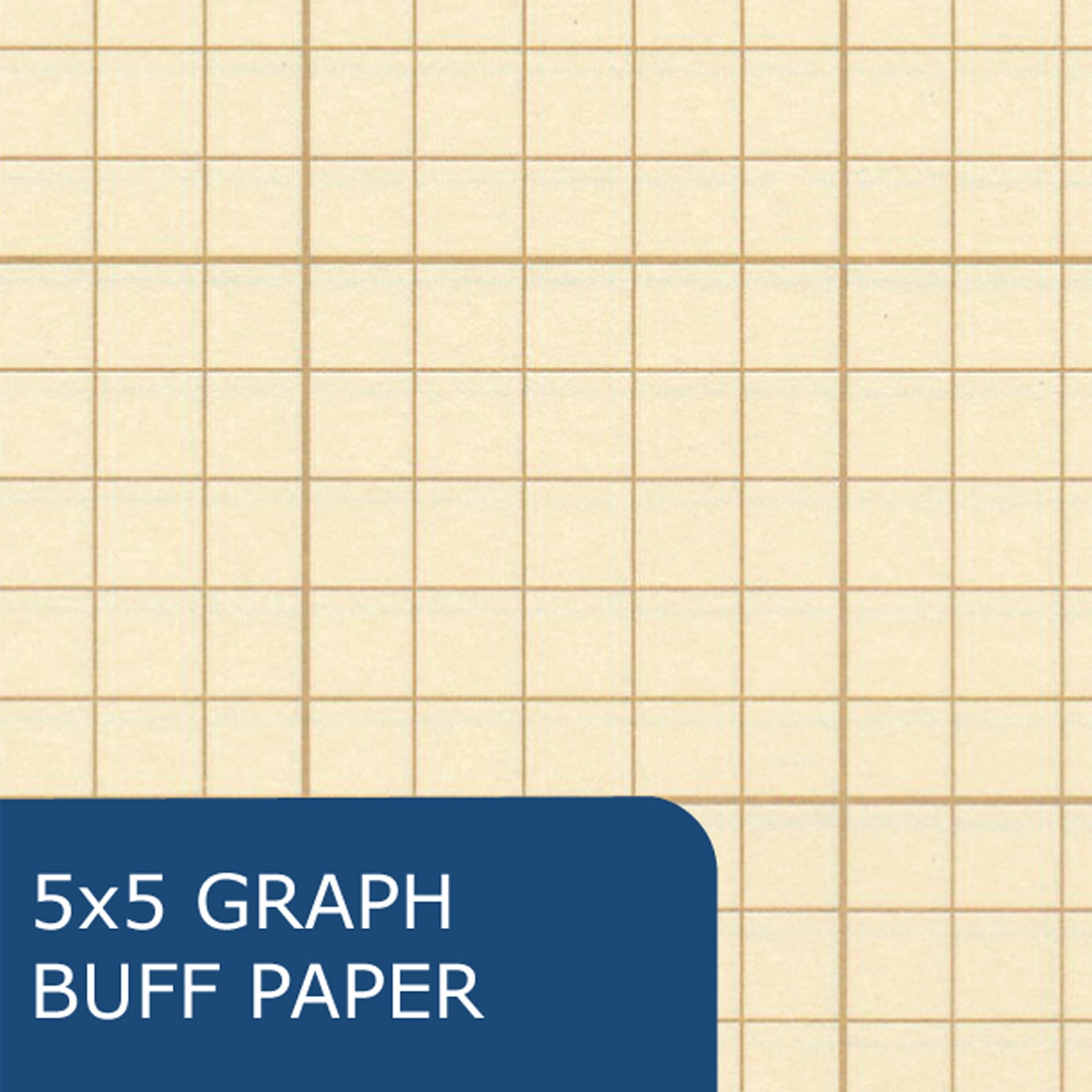 Roaring Spring 5x5 Grid Engineering Pad, 1 Case (24 Total), 15# Buff, 3 Hole Punched, 8.5" x 11" 100 Sheets, Buff Paper