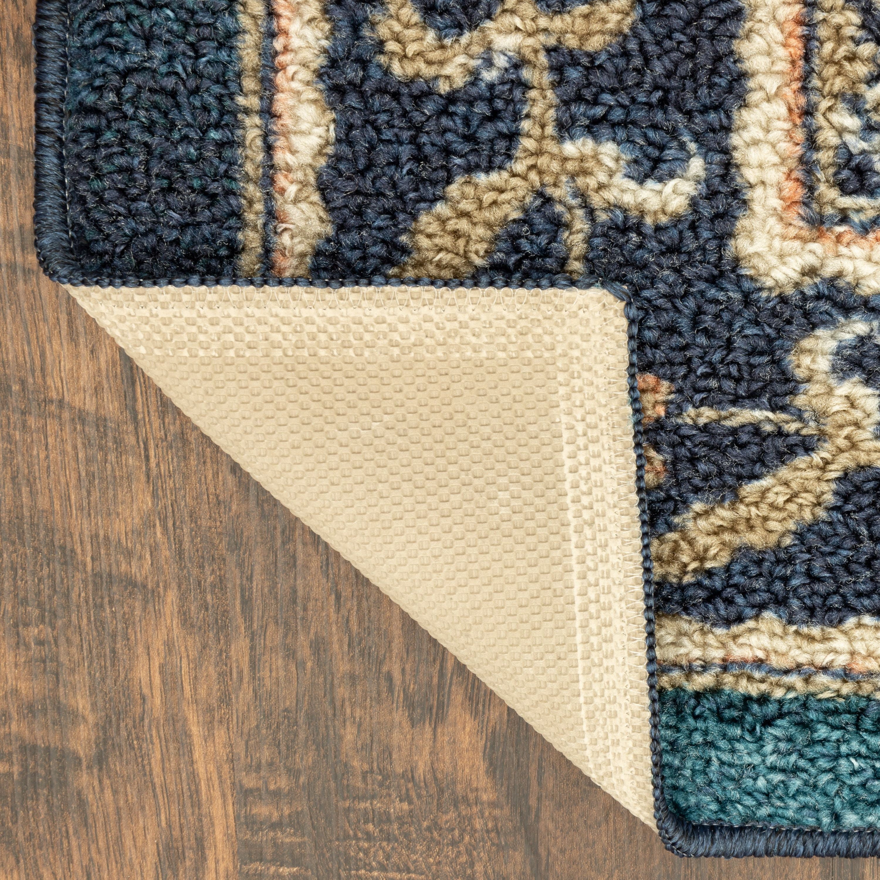 (4 pack) Mainstays Traditional Persian Teal Medallion Indoor Hallway Runner Rug, 1'8"x5'