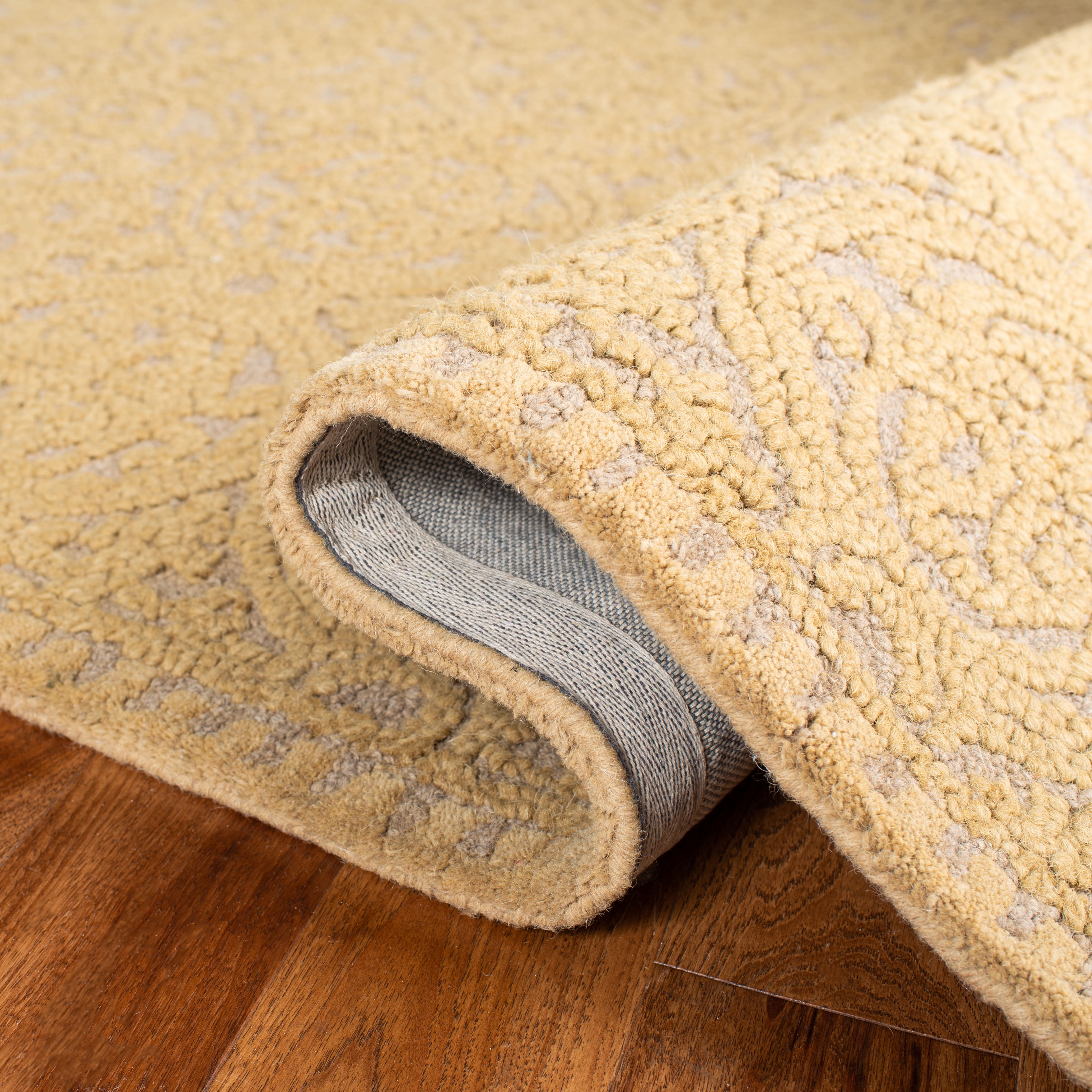 SAFAVIEH Cambridge Avalon Geometric Wool Runner Rug, Light Gold/Dark Gold, 2'6" x 16'