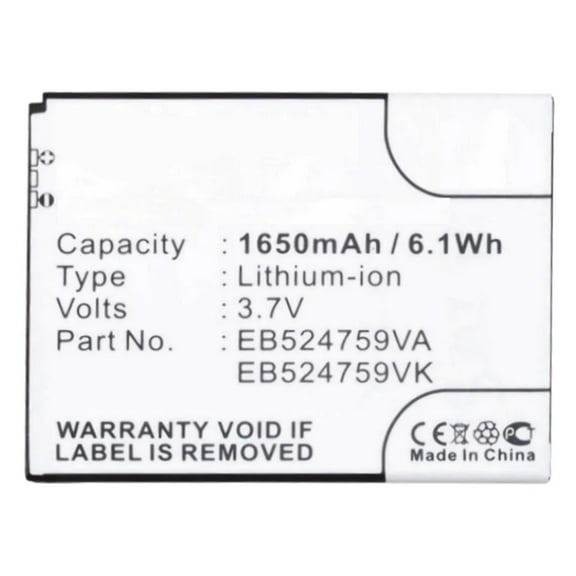 Batteries N Accessories BNA-WB-L3109 Cell Phone Battery - Li-Ion, 3.7V, 1650 mAh, Ultra High Capacity Battery - Replacement for ATT EB524759VA Battery