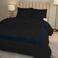 thumbnail image 4 of DNG Creations 5 Piece Full Black And Navy Blue Border Line Pattern Duvet Cover - 100% Egyptian Cotton, 800 Thread Count ( Oversized King ), 4 of 5