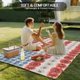 thumbnail image 4 of Independence Day Outdoor Rug for Patio/Deck/Porch, Non-Slip Large Area Rug 4 x 6 Ft, American Flag Red Blue White Flowers Indoor Outdoor Rugs Washable Area Rugs, Reversible Camping Rug Carpet Runner, 4 of 8