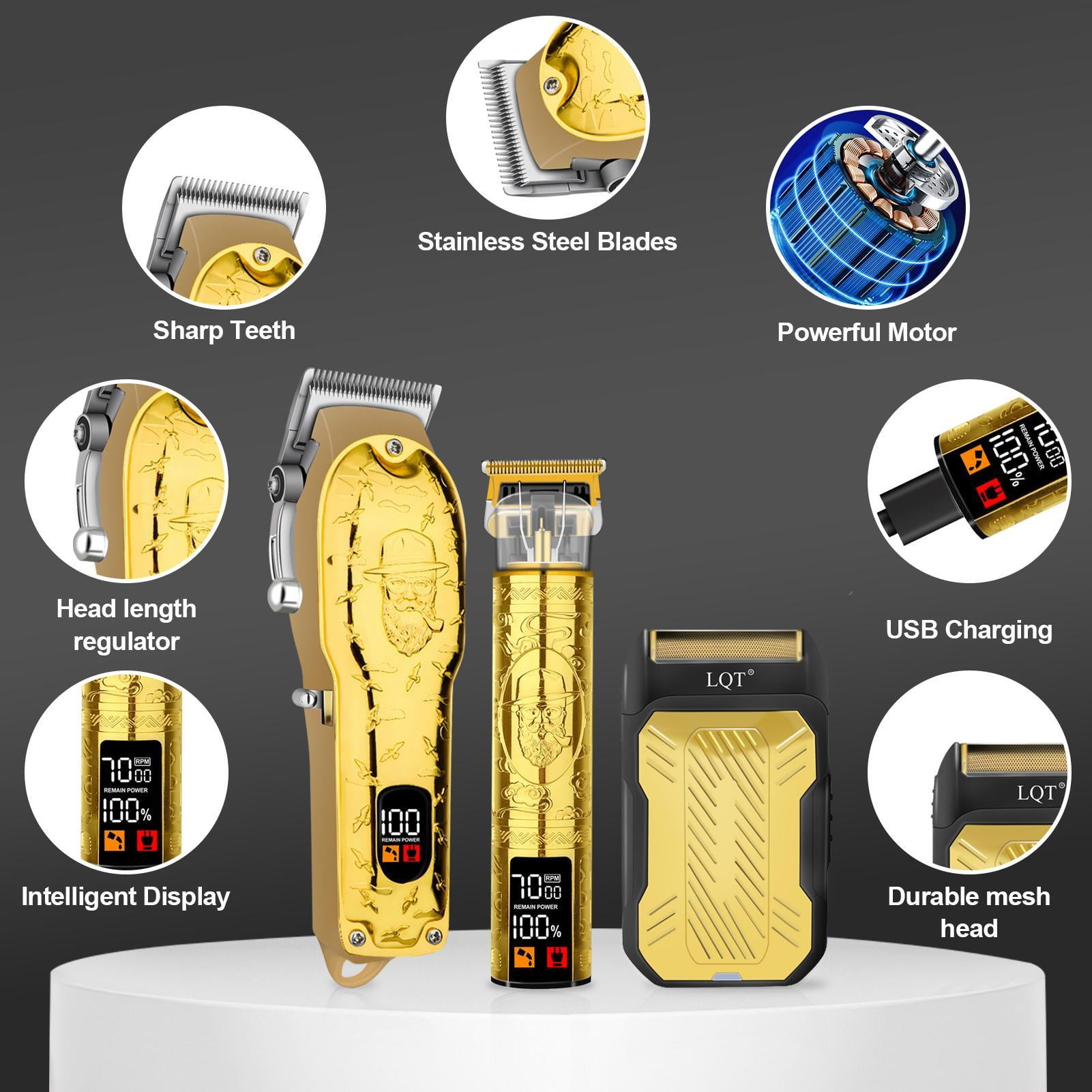 LQT Men's Hair Trimmer Set, Electric Hair Clippers, Body Hair Trimmer, Men's Grooming Product