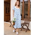 thumbnail image 3 of Ekouaer Long Nightgown for Women Short Sleeve Sleepwear Plus Size Loungewear Mumu Dress Lounge Dress with Pockets, 3 of 6