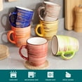 thumbnail image 3 of Malacasa Coffee Mugs Set of 6, 13oz Large Porcelain Mug, Ceramic Tea Cups with Handle, Multicolour Rustic Chic Style, 3 of 8