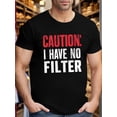 thumbnail image 1 of [Geometric Graphic Print T-Shirt] Men's 1pc Summer T-Shirt - Breathable Polyester Blend Casual Round Neck Knit Top with Geometric CAUTION Graphic Print for Daily Wear, 1 of 5