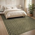 thumbnail image 3 of ODIKA 8'x10' Ultra-Soft Area Rug, Aesthetic Boho Symmetrical Motif Repeating Border Long Bathroom None Washable, Bare feet friendly, Silk-Touch for Bedroom, Under Sectional, 3 of 7