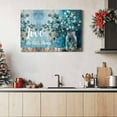 thumbnail image 2 of Blue Flower Bathroom Wall Art Modern Home Artwork Decor For Bathroom Ready To Hang 24x16 Inch, 2 of 7