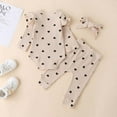 thumbnail image 4 of Delliss Infant Newborn Baby Girl Clothes Outfits Ruffled Long Sleeve Romper Pants Set Headband Toddler Clothing 3Pcs, 4 of 9