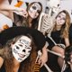 thumbnail image 2 of Paquete de 8 tatuajes temporales de calavera de azúcar del Día de los Muertos, pegatinas de maquillaje de Halloween para fiesta de máscaras de Halloween., 2 of 5