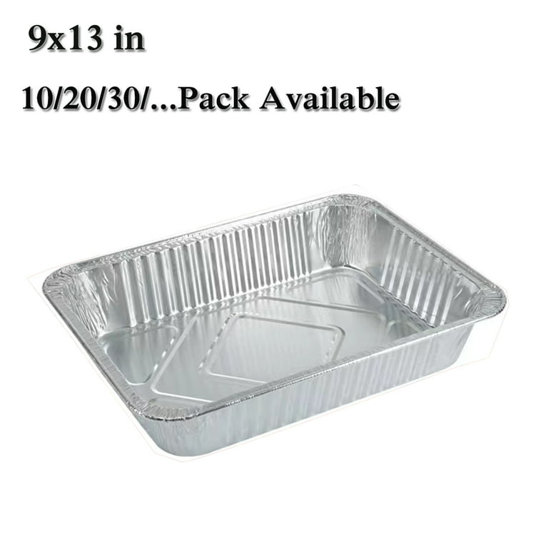 Aluminum Pans 9x13 Disposable Foil (30 Pack) - Half Size Steam Table Deep  Pans - Tin Pans Great for Cooking, Heating, Storing, Prepping Food