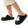 thumbnail image 7 of IEMIEMIEM Halloween Slippers for Women Men Ghost Graphic Indoor Bedroom Fluffy Warm Halloween Gift Shoes Comfortable Cozy Slip on Plush Non Slip House Slippers Black, 7 of 7