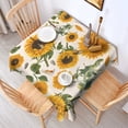 thumbnail image 2 of White Sunflower Seed Leaf Pattern Square Tablecloth,Waterproof Square Table Cover,Wipeable Spillproof Washable Table Cover for Home Kitchen Party Decor 42"X42"(107x107cm), 2 of 6