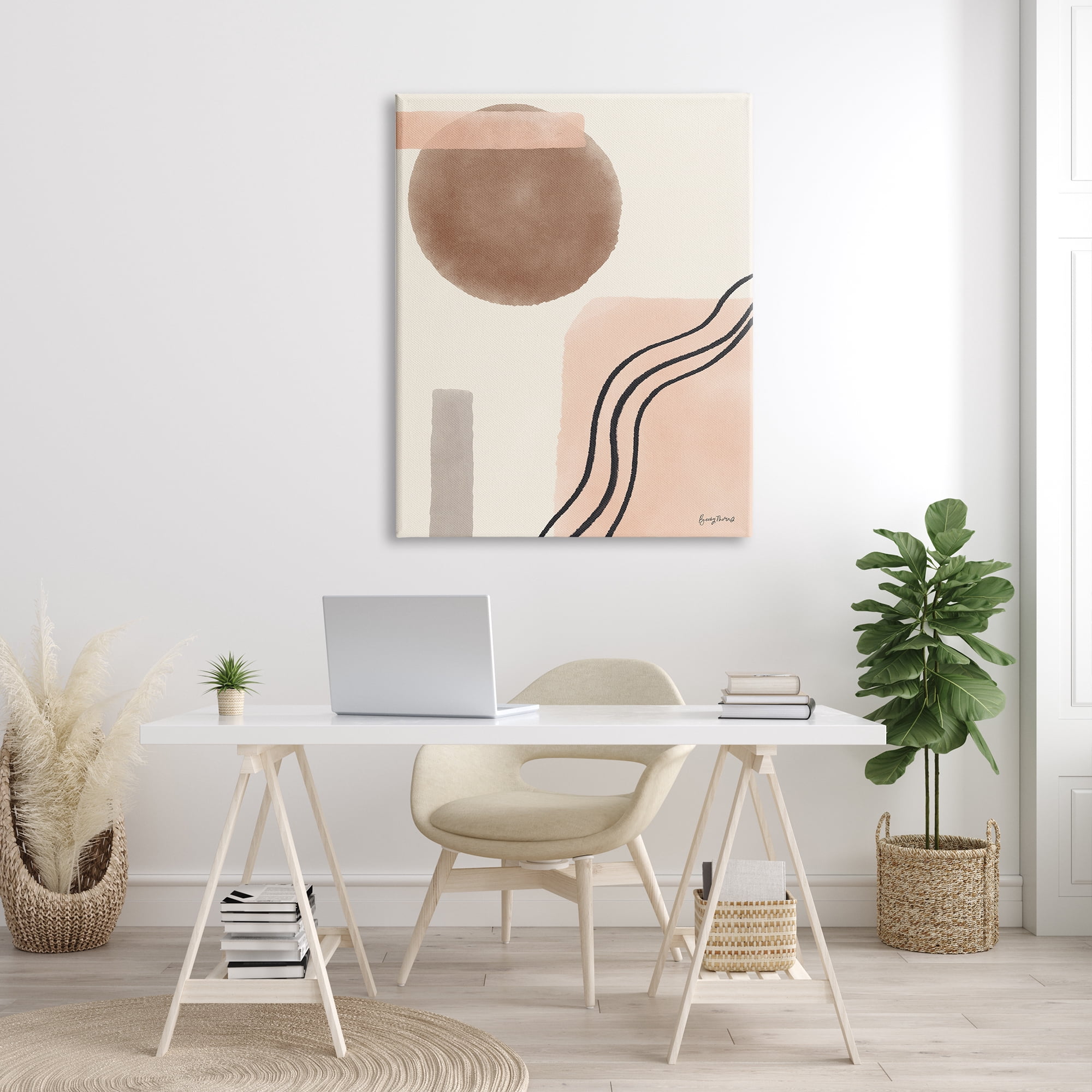 Stupell Industries Abstract Southwestern Landscape Interpretation Geometric Shapes Abstract Painting Gallery Wrapped Canvas Print Wall Art, 36 x 48