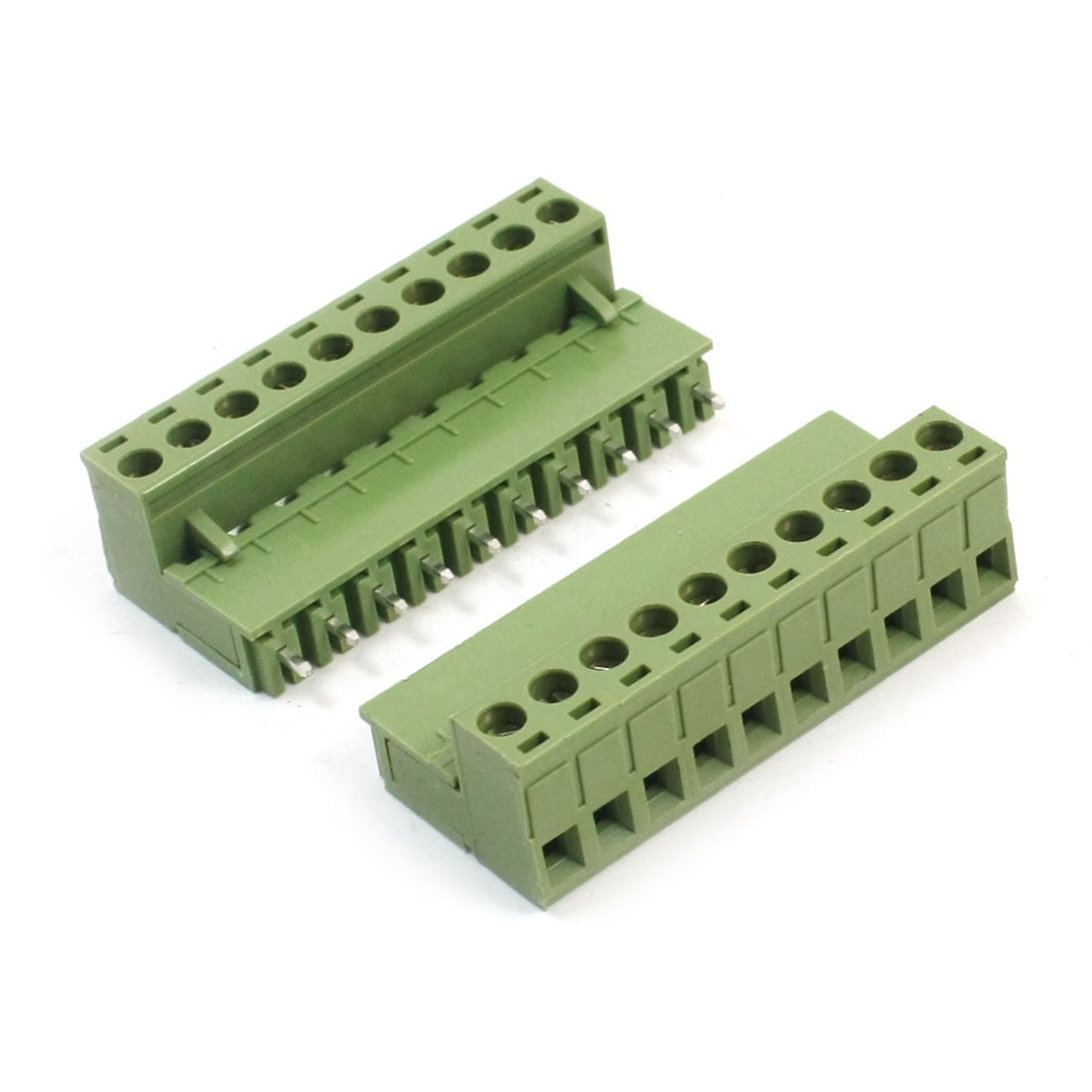 5 Pcs Pitch 5.08mm 9way/pin Screw Terminal Block Connector w/Straight-pin Green Color Pluggable Type Skywalking 