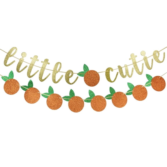 Little Cutie and Orange Clementine Fruit Baby Shower Banner, Orange Clementine Party, Tangerine Theme, Little Cutie Theme Party Decor