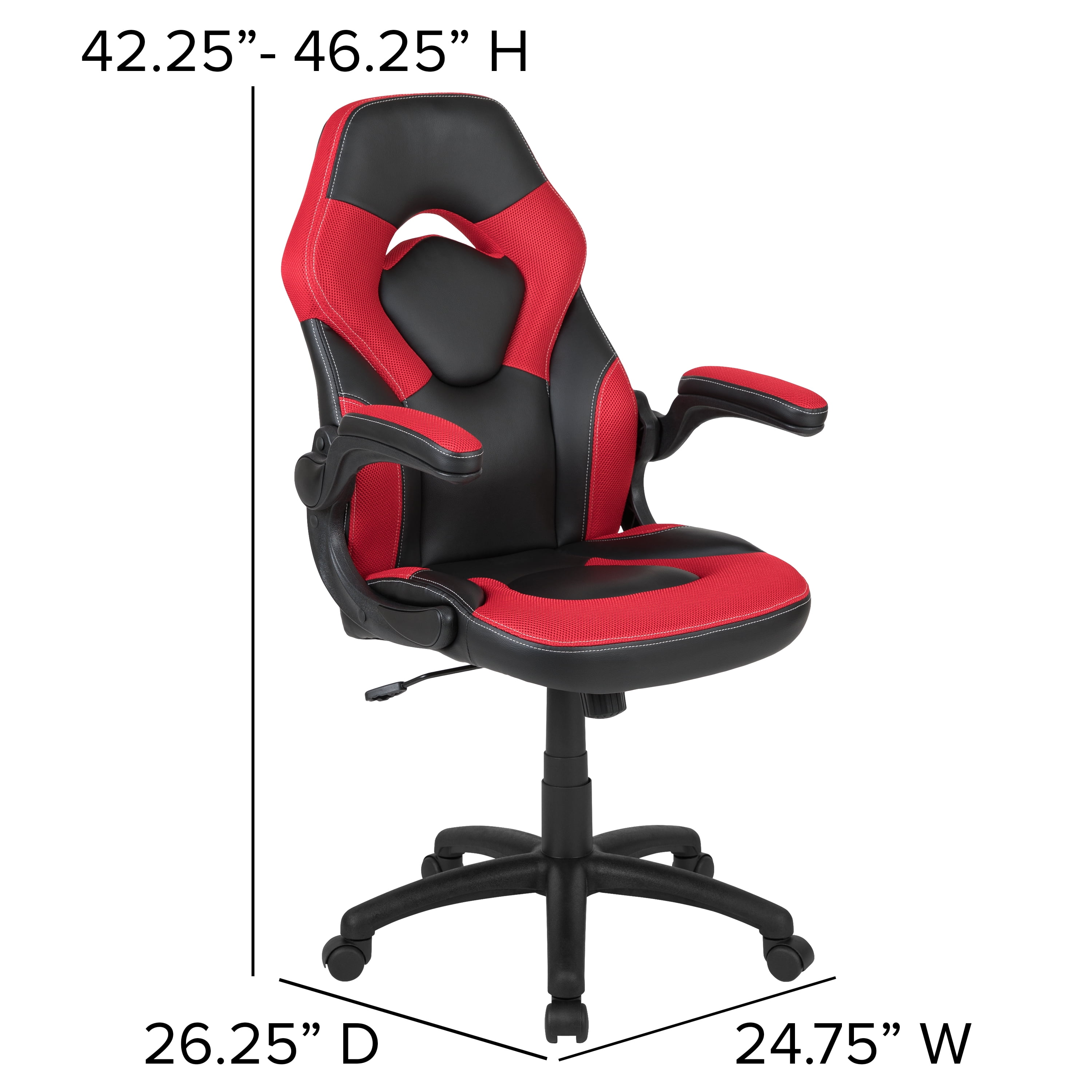 Flash Furniture Red Gaming Desk and Red/Black Racing Chair Set with Cup Holder and Headphone Hook
