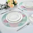 thumbnail image 4 of SKYSONIC Tropical Flamingo Round Placemats for Dining Table Non-Slip Heat-Resistant Polyester Table Mats Set of 6 Washable Table Mats for Kitchen Dining Table Decoration (712), 4 of 5