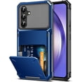 thumbnail image 2 of RIHJIN-for Samsung A54 5G Case Wallet 5 Credit Card Holder ID Slot Flip Cover Galaxy A54 Wallet Case Back Pocket Dual Layer Protective Hard Shell TPU Rubber Bumper for Samsung Galaxy A54 5G Blue, 2 of 4