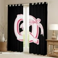 thumbnail image 2 of Erosebridal Monogrammed Q Curtains for Living Room, Initial Letter 30%-50% Blackout Curtains Set of 2 (38x45), Pink Bow Curtains Pack of 2, Bedroom Curtains Bedroom Decor, 2 of 6