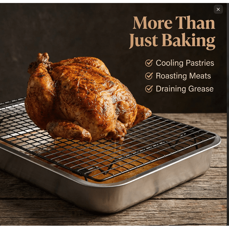 FVKRNYZ Stackable Nonstick Cooling Rack, 2-Pack photo 4