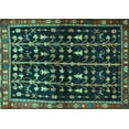 thumbnail image 1 of Ahgly Company Indoor Rectangle Persian Turquoise Blue Traditional Area Rugs, 5' x 7', 1 of 4