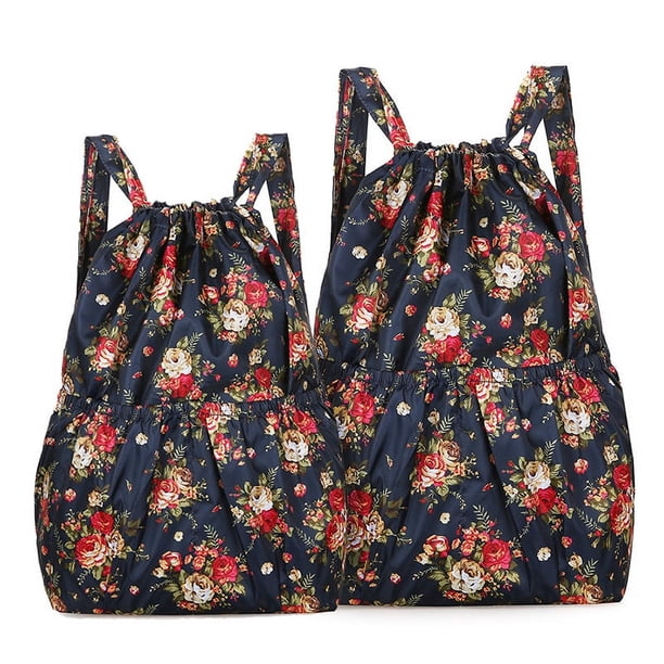 Mochila de gran capacidad con cordón, bolsa de compras portátil plegable para mujer, bolsa de viaje ligera para exteriores