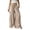 Khaki-1, variant on Womens Wide Leg Palazzo Pants Elastic Waist Drawstring Dress Pants Summer Casual Beach Travel Trousers with Pockets