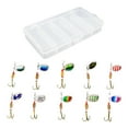 thumbnail image 1 of 10pcs Spinner Bait Fishing Lure Rotational Spoon Lures Metal Bass Trout Lure Set Spoon, 1 of 8