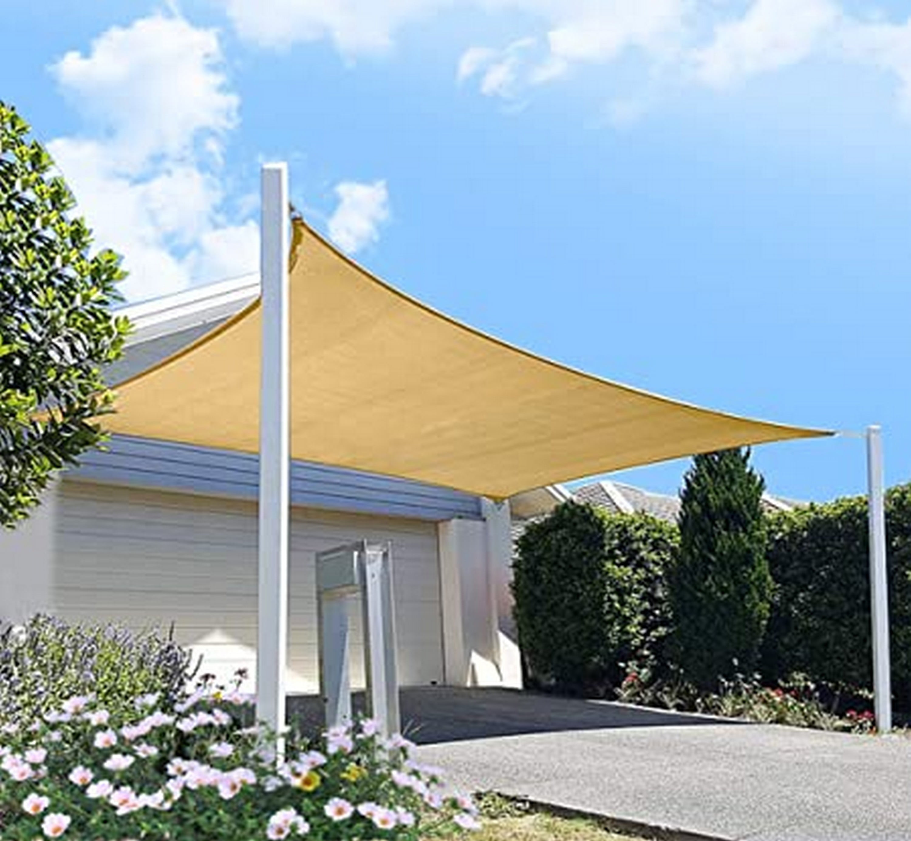 Sun Shade Sail Canopy Triangle Sand UV Block Sunshade For Backyard Deck Outdoor 