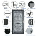 thumbnail image 3 of Grisham Deluxe Steel Security Door,36×80inch Iron Security Storm Door Conveys,Hand Forged Solid Steel Wrought Iron with Tempered Glass and Screen Panel(370Black，with Door Handle), 3 of 7